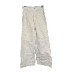 BDG Wide Leg‎ High Rise Cream Jeans Cargo Large Leg Pockets Women Size 27 Y2K